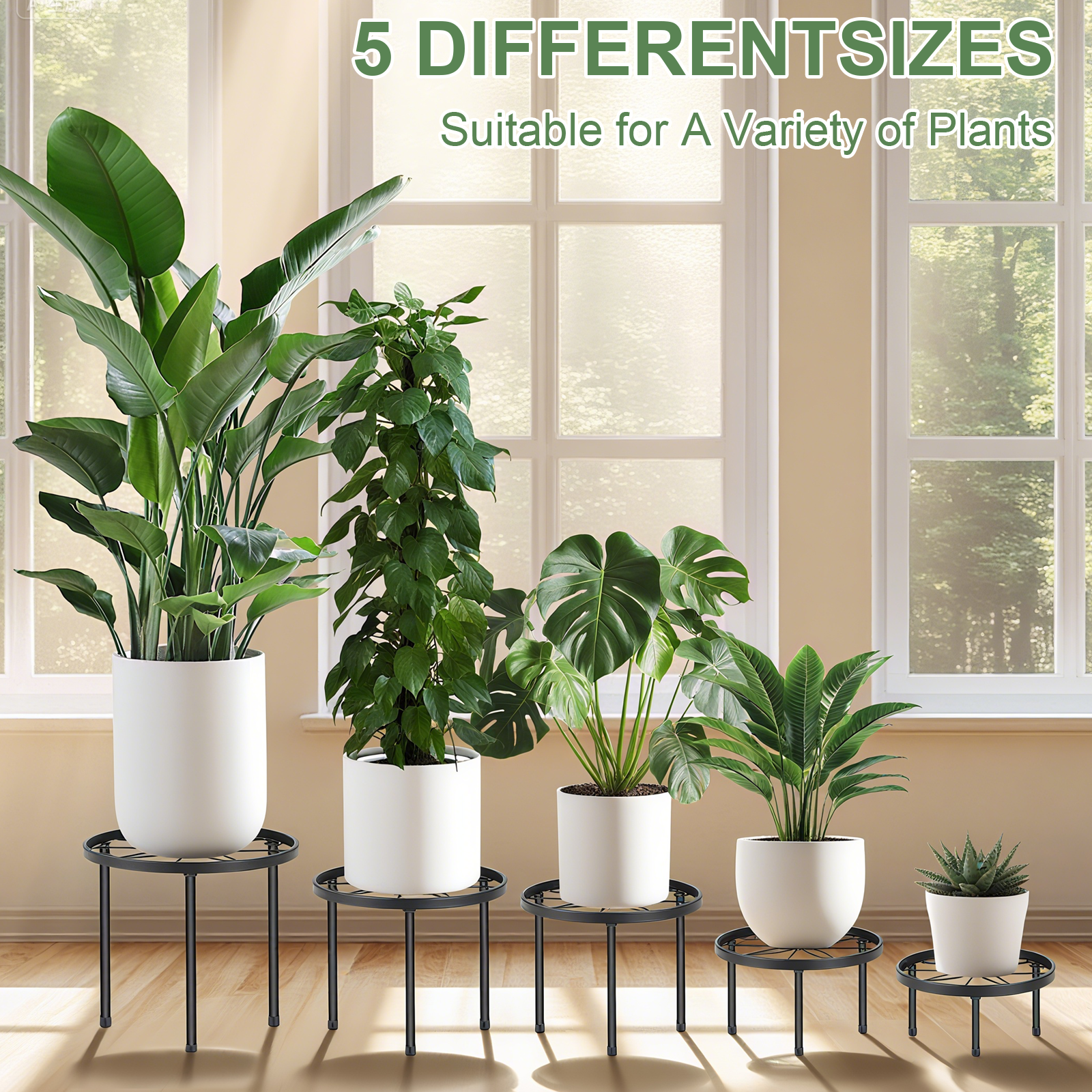 Foukus 5-Pack Metal Plant Stand Set Rustproof Iron photo 4