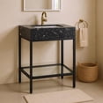 thumbnail image 2 of Meridian Furniture Marmo Black Engineered Stone Bathroom Vanity, 2 of 9