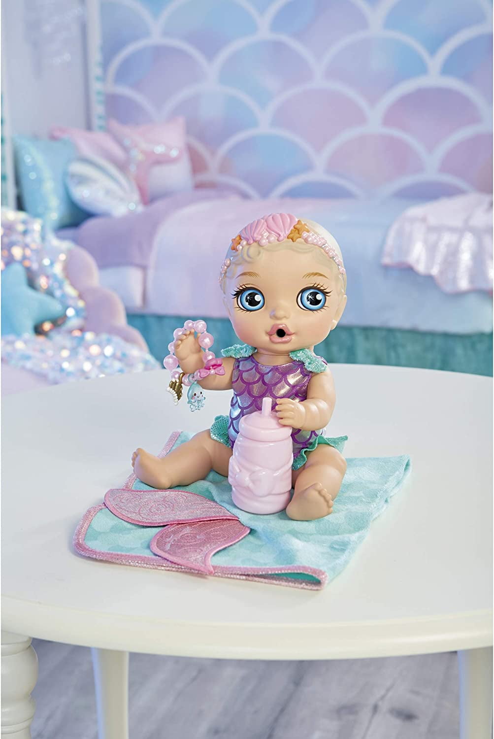 BABY born Surprise Mermaid Surprise – Baby Doll with Purple Towel and 20+  Surprises 
