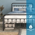 thumbnail image 3 of SESSLIFE Metal Bed Frame Full Size with Vintage Headboard and Footboard, 12.4 Inch Tall Storage Space, No Box Spring Needed, 3 of 6