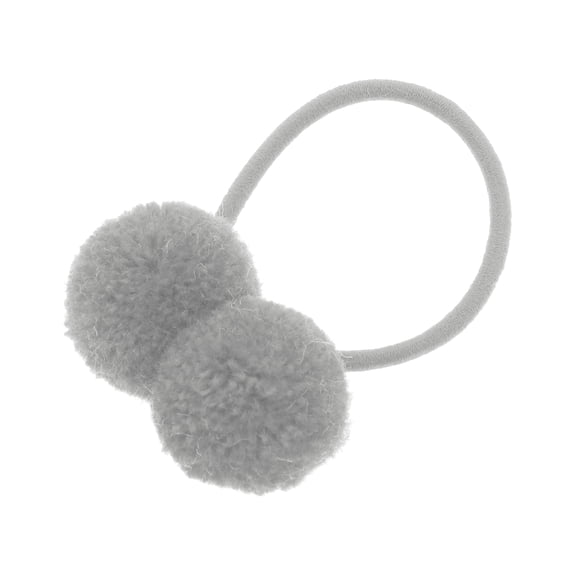 Unique Bargains 1 Pc Children Pompon Hair Elastic Band Gray