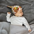 thumbnail image 4 of Zufioo Thanksgiving With Turkey Baby Beanie Hats Soft Knotted Caps for Infant Baby Girls Boys Caps 0-6 Months, 4 of 5