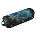 thumbnail image 2 of Hair Tool Organizer Bag with Heat Resistant Mat Removable Travel Storage Case for Hot Air Brushes Curling Irons Eternal Blue Rose and Flame, 2 of 8