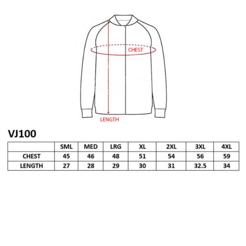 Size Chart - USA Jacket