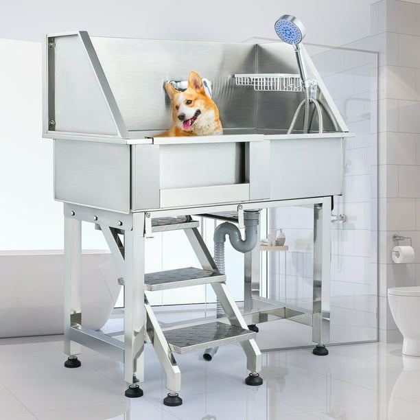 34 Inches Professional Stainless Steel Pet Dog Grooming Bath Tub Station Wash Shower Sink Walmart