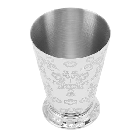 Thalyn Bar Cup Drinking Glass  Cocktail Cup Stainless Steel for Home Leaf Pattern Carving
