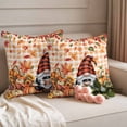 thumbnail image 2 of Fall Gnomes Outdoor Waterproof Pillow Covers, Thanksgiving Pumpkins Country Maple Vintage Check Decorative Square Throw Pillowcase Sofa Cushion Sham for Patio/Couch/Chair, 16"x16" 2 Pack, 2 of 8