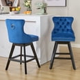 thumbnail image 4 of 2 Pack 26" Counter Height Swivel Bar Stools with Back & Footrest, Upholstered Kitchen Island Chairs with Nailhead Trim for Home Bar, Pub, Dining Room, 4 of 6
