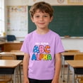 thumbnail image 2 of Boys ABC Graphic Tee Purple 100% Cotton Soft Shirt | Kids Alphabet Tshirt for Kids to Big Kids 3-10 Years | Educational Play & School Shirt for Boys,Size 7 T, 2 of 9