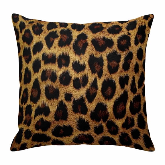 Pillow Covers 16x16 Inch, Leopard Linen Pillowcase with Invisible Zipper, Brown Vintage Leopard Print Decorative Throw Pillow Covers Cushion Case for Couch Sofa Bed Living Room