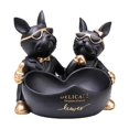 thumbnail image 3 of Escultura de almacenamiento para parejas, soporte para joyas, pendientes, regalo para amantes de los perros, figura de animal Negro, 3 of 9