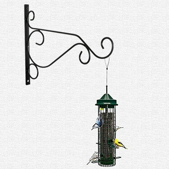 Bird Feeder Hook Ecohintz Metal Wall Mount Hooks, 2 Pack Bird Feeder Hangers with 4 Screws - Heavy Duty Rustproof Plant Bracket for Wind Chimes & Outdoor Decor, Heavy Duty Wall Hook