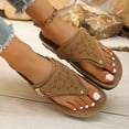 thumbnail image 5 of Rokment Wedges Orthopedic Cork Footbed Thongs Sandals for Women Boho Beach Leather Platform Slides Flip Flops Comfortable Dressy Slip on Slippers Khaki Size 8.5, 5 of 8