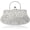 Silver, variant on Beaded Sequin Design Flower Evening Purse Large Clutch Bag