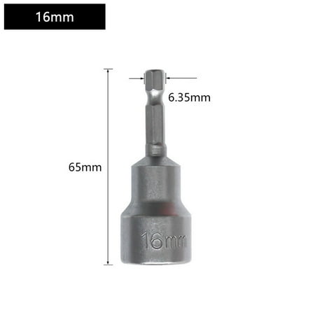 

65mm Long 16mmHexagon Nut Driver Drill Bit Socket Wrench Extension Sleeve