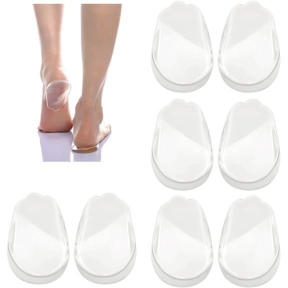 QIANJIA Pairs Orthopedic Insoles for Men and Women,Medial Lateral Heel Wedge Silicone Shoe Inserts,Height Increase Shoe Pad for Corrective Pronation, Supination,O/X Type Leg Corrective (Transparent)