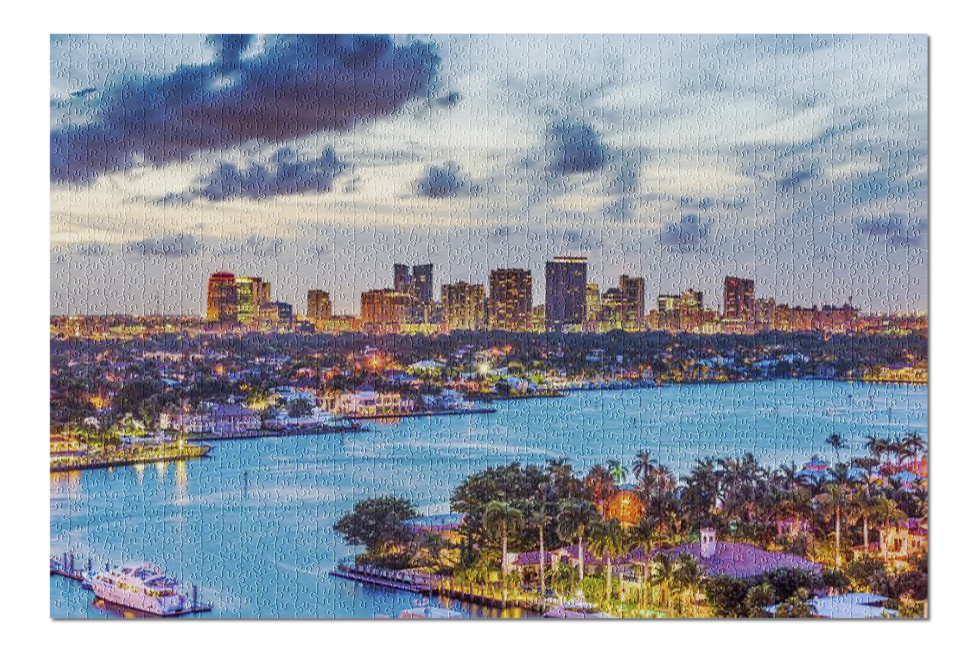 fort lauderdale florida skyline at dusk with illuminated buildings 9021516 20x30 premium 1000 piece jigsaw puzzle made in usa walmart com walmart com walmart