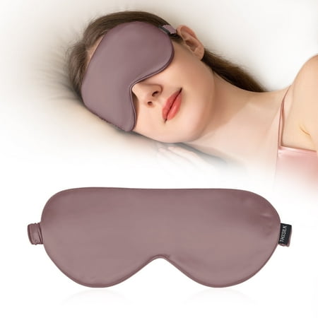 THXSILK 22 Momme Silk Sleep Eye Mask, Lightweight & Comfortable, Super Soft Eye Mask for Sleeping, Naps, Night Blindfold Eyeshade, Purple