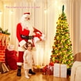 thumbnail image 3 of Topbuy 6.5ft Pencil Christmas Tree Pre-Lit Hinged Artificial Decoration w/ 250 Warm White Lights, 3 of 10