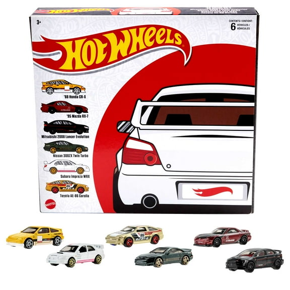 Hot Wheels Japanese Vehicles Themed Multipack of 6 Toy Cars, Gift for Kids & Collectors