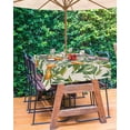 thumbnail image 3 of nqOlkjepod Green Botanical Leaves Outdoor Tablecloth with Umbrella Hole & Zipper, Vintage Orange Summer Linen Rectangle Table Cover 60x84 Inch, Dining Waterproof Table Cloth Protector for Patio, 3 of 7