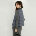 thumbnail image 4 of Womens Petite Short Down Vest Light Packable Round Collar V Neck Vest, 4 of 6