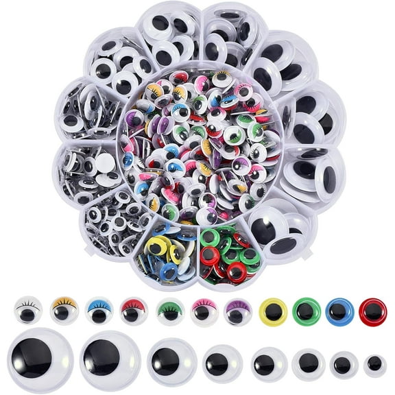 505Pcs Wiggle Googly Eyes Cabochons for DIY Scrapbooking Crafts Toy Accessories Mixed Color 8x3mm 505pcs/box