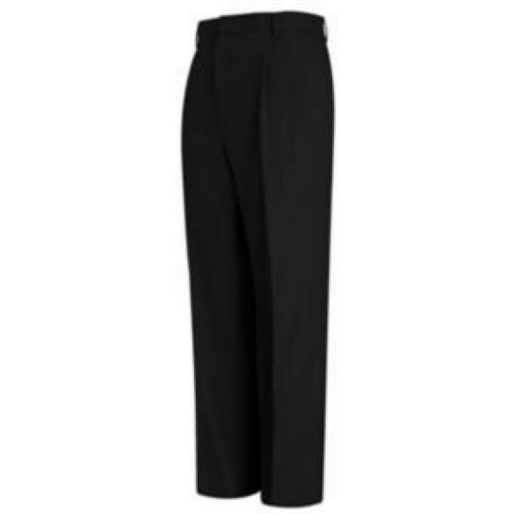 Red Kap Pleated Brushed Twill Slack, Men, Black, 3433 PT38BK3433