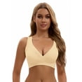 thumbnail image 5 of Unique Bargains Women's Nursing Crossover Wirefree Maternity Bra XL Beige, 5 of 6