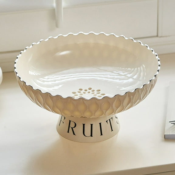 OUNONA Fruit Tray Snack Serving Tray Fruit Storage Tray with Draining Hole Counter Fruit Plate