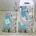 thumbnail image 1 of Juego de alfombras de baño de 3 piezas, alfombrilla de pedestal de ancla náutica, alfombrilla de baño antideslizante, tapa de inodoro, juego de alfombras de inodoro, estrella de mar 26 WD.WDQZL Hogar, 1 of 6