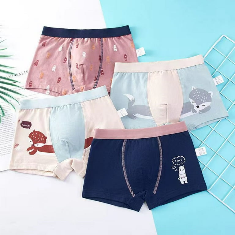 CSCHome 4 PCS Kids Underwear for Little Boys Boxer Briefs Underwear Toddler  Boy Clothes Soft Cotton Underwear