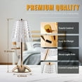 thumbnail image 6 of Walchoice Cordless Crystal Table Lamp, 2500mAh Rechargeable Touch Lamp, 3 Colors Dimmable LED Desk Lamp, Portable Night Light for Bedroom Living Room Restaurant Kitchen, Gold, 6 of 7
