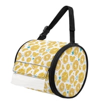SEANATIVE Lemon Fruit Round Paper Towel Storage Bag Lightweight Hanging Toilet Paper Holder Paper Towels Rolls Organizer with Zipper Round Tissue Organizer Bag for Office