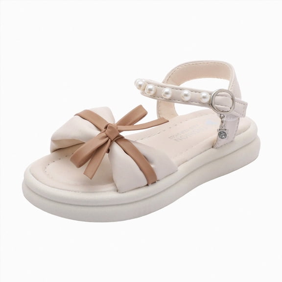 Godom Sandals for Toddler Girls Open Toe Cute Flats Dress Sandals Summer Shoes for Toddler Little Big Kid