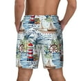 thumbnail image 2 of Lsque Mens Swim Trunks Watercolor Sailboat Pattern - Bathing Suit Compression Liner - Beach Swim Shorts Swimwear - (S-3XL) - Stretch Quick Dry -3X-Large, 2 of 9