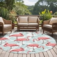 thumbnail image 4 of Round Rug 7Ft Washable Non-Slip, Pink Flamingo Circle Area Rugs for Living Room Bedroom, Blue Summer Tropical Plants Leaves Indoor Floor Mats Carpet Runner for Home Decor Aesthetic, 4 of 8