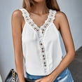 thumbnail image 2 of Lindreshi Tank Tops for Women Clearance Women Ladies Solid Sleeveless V-neck Pullover Lace Vest Tank Tops Shirts Blouse, 2 of 9