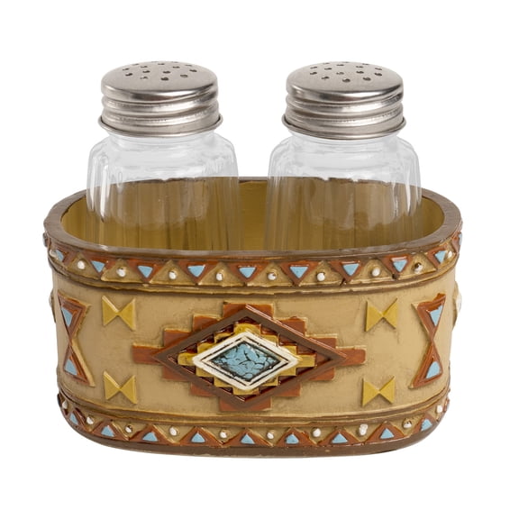 flangairy Western Salt And Pepper Shaker Sets With Stainless Steel Lid, Decorative Glass Clear Small Spice Dispenser, Cute Western Farmhouse Aztec Kitchen Table Decor Accessories