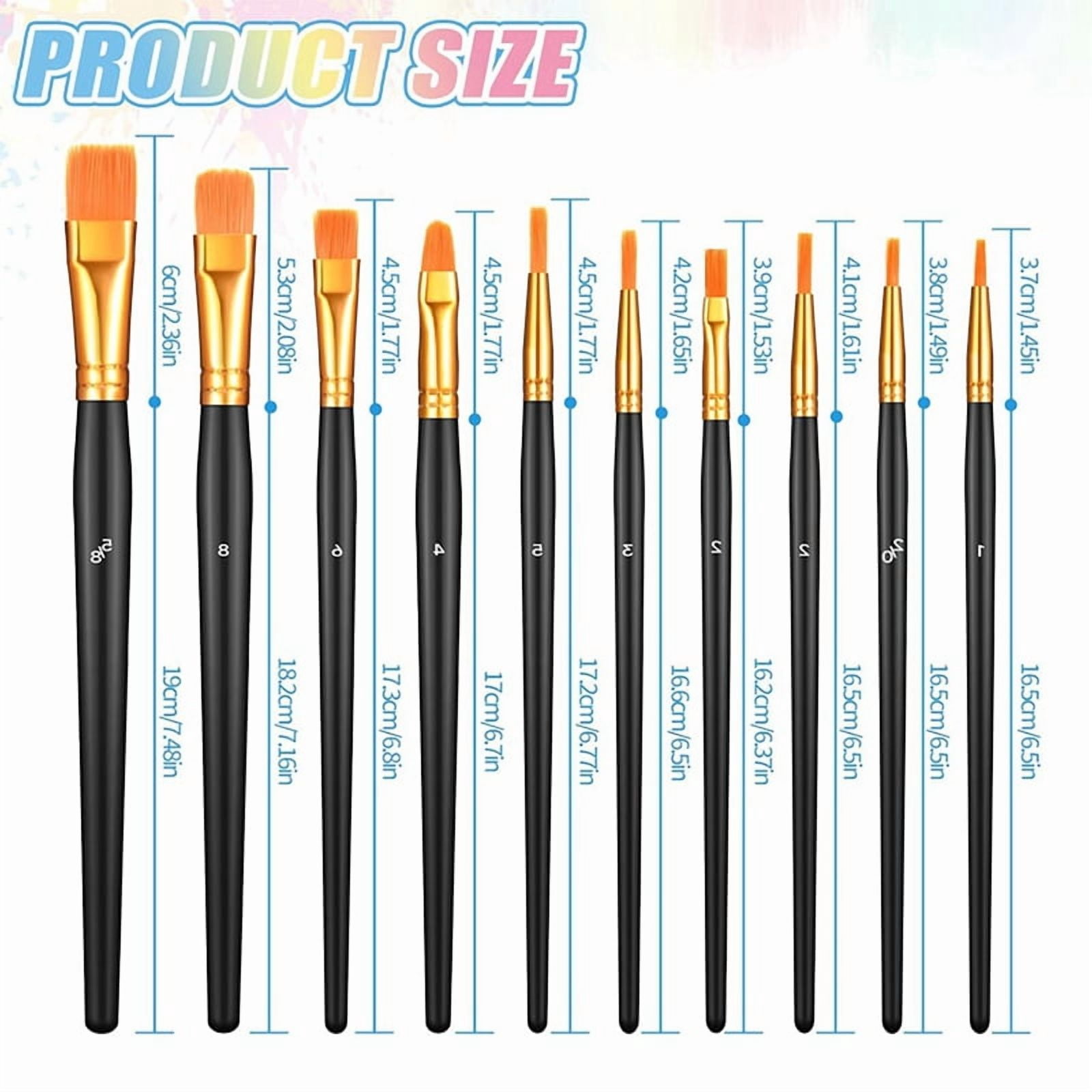 72 Pcs Paint Brushes Palette Set, 60 Paint Brushes and 12 Paint Palette Tray, Professional Artist Painting Set