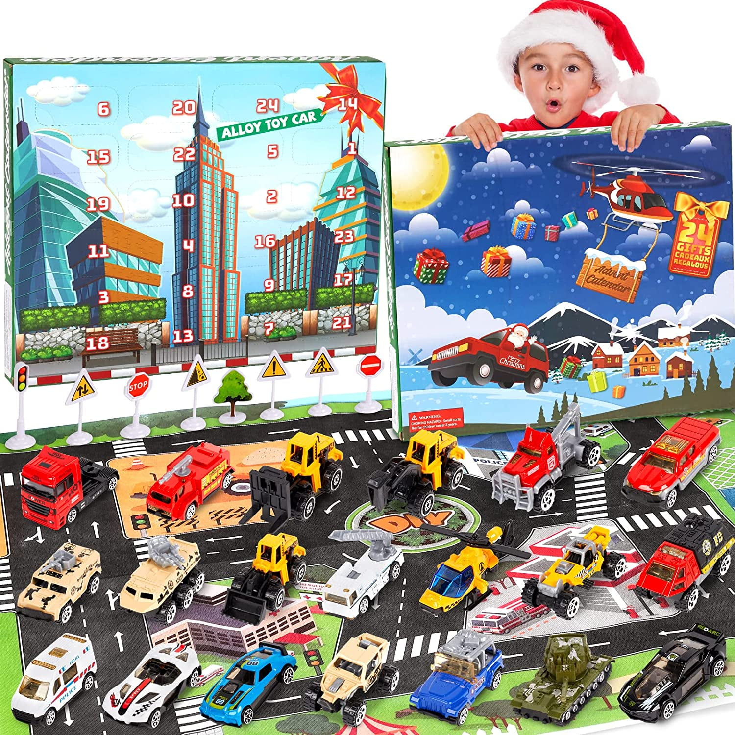 Christmas Advent Calendar 2022, Car Advent Calendar with Alloy Vehicle