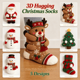 thumbnail image 6 of 3D Hugging Christmas Socks, Cute Knit Holiday Socks, Soft Stretchy Adult Winter Socks, Cozy Hand Crocheted Novelty Socks for Holiday Party Home Wear, 6 of 7