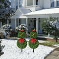 thumbnail image 5 of Snowman Boxwood Topiary Christmas Indoor/Outdoor Decoration, 32", 5 of 7