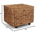 thumbnail image 2 of Seagrass Rolling File Cabinet - Home Filing Cabinet - Hanging File Organizer - Home and Office Wicker File Cabinet - Water Hyacinth Storage Basket for File Storage (Natural), 2 of 16
