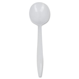 Medium Weight & White Soup Spoons 1000 Pack Disposable Plastic Cutlery in Bulk 