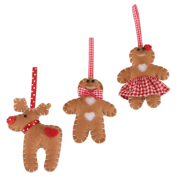 Supvox 3pcs Miniature Ornaments Plush Pendant Cloth Party Decoration Brown for Families