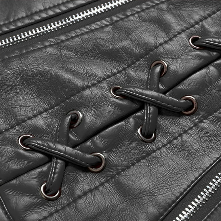 black leather backpack zippers like moto jacket QATAINLAV Women's Winter Faux Leather Jacket Casual Asymmetric Zip Motorcycle  Biker Coat Solid Long Sleeve Cropped Moto Jackets, Black, XXL