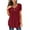 Red womens tops, variant on Pimelu Blouses for Women Henley Shirts for Women Trendy Tops for Women Summer Round Neck Short Sleeve Pleated Belly Tunic Shirts Casual Solid Ladies Girls Blouses