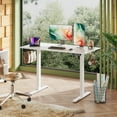thumbnail image 5 of GALAXHERO Standing Desk with Adjustable Height and 3 Memory Settings, Whole Piece Desktop Computer Desk for Home Office, Sit Stand up Desk, 48" x 24", White, 5 of 7