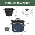 thumbnail image 4 of Sunvivi 2 Quart Slow Cooker With Removable Ceramic Pot and 3 Heating Settings, Stainless Steel, Blue, 4 of 9